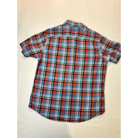 Mossimo Supply Co Mens Athletic Fit Plaid Button-Up Shirt Blue/Red Size L - Picture 12 of 13